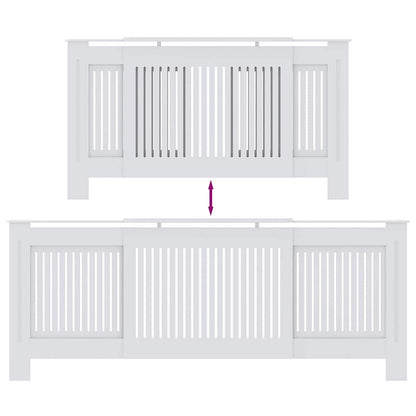 Kryt Radiátoru 2 Pcs Bílá 205 X 20,5 X 81,5 Cm Kompozitní Dřevo