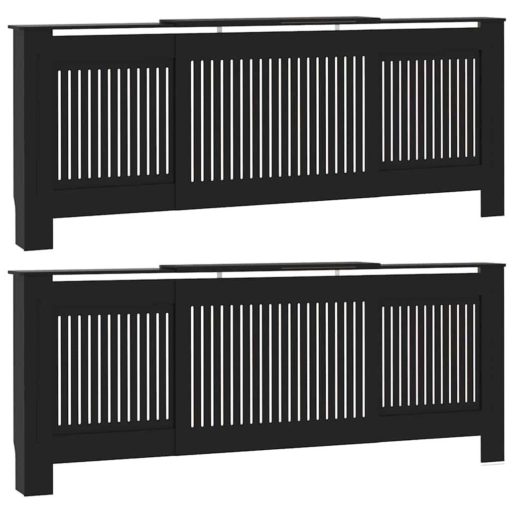 Kryt Radiátoru 2 Pcs Černá 205 X 20,5 X 81,5 Cm