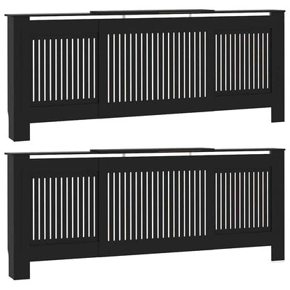 Kryt Radiátoru 2 Pcs Černá 205 X 20,5 X 81,5 Cm