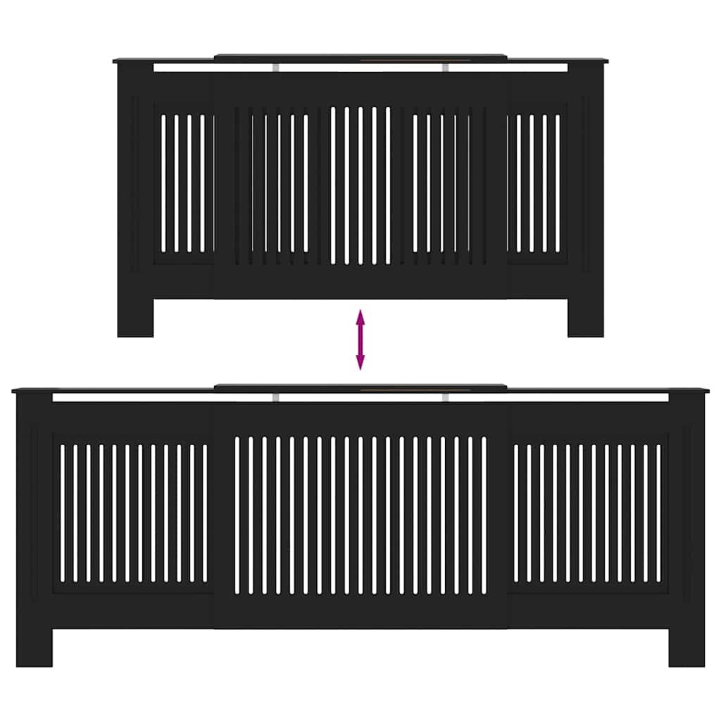 Kryt Radiátoru 2 Pcs Černá 205 X 20,5 X 81,5 Cm