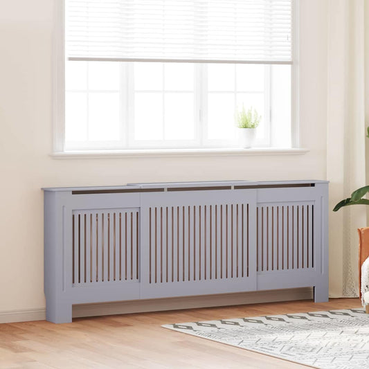 Kryt Radiátoru 2 Pcs Šedá 205 X 20,5 X 81,5 Cm Kompozitní Dřevo