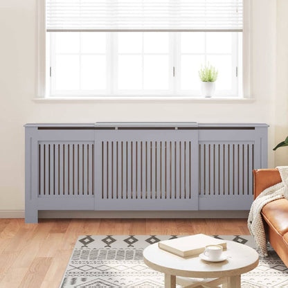 Kryt Radiátoru 2 Pcs Šedá 205 X 20,5 X 81,5 Cm Kompozitní Dřevo