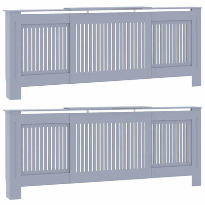 Kryt Radiátoru 2 Pcs Šedá 205 X 20,5 X 81,5 Cm Kompozitní Dřevo