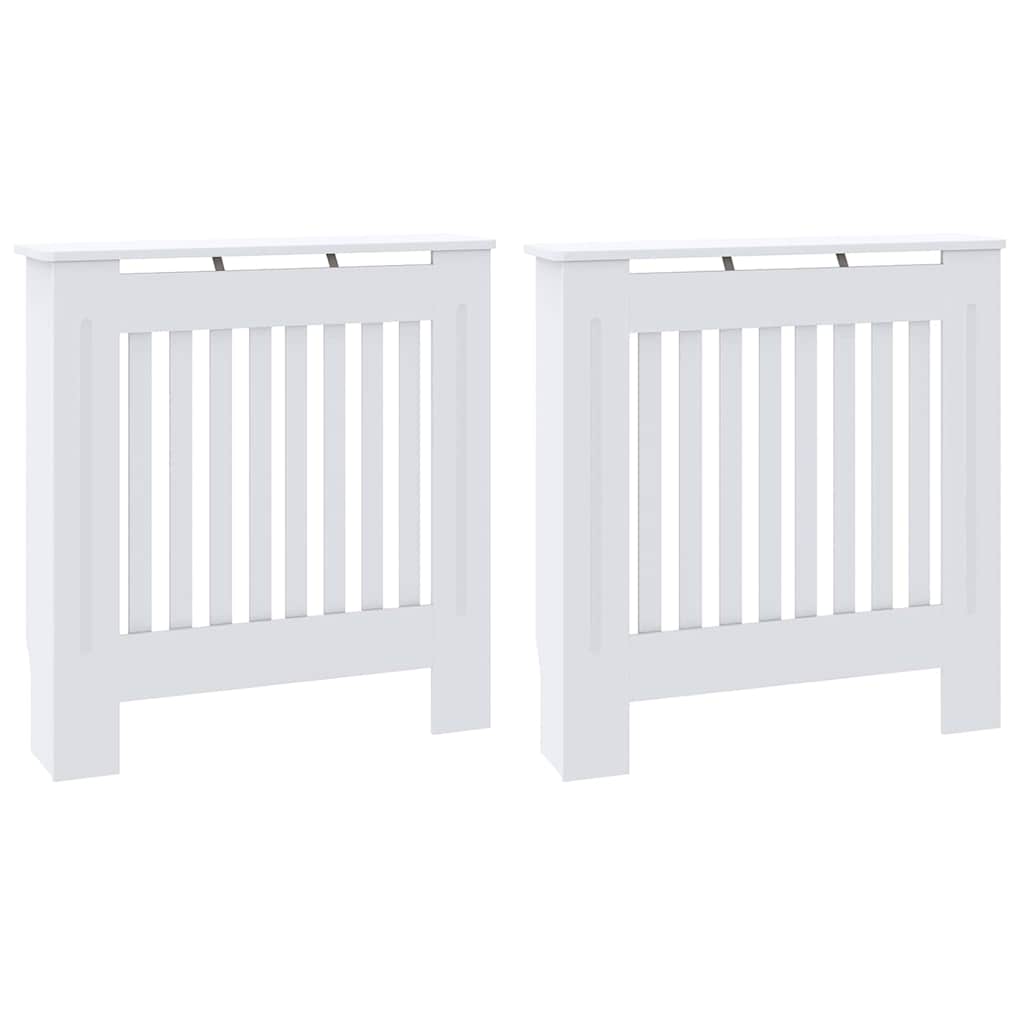 Kryt Radiátoru 2 Pcs Bílá 78 X 19 X 81,5 Cm Kompozitní Dřevo