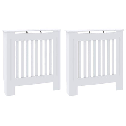 Kryt Radiátoru 2 Pcs Bílá 78 X 19 X 81,5 Cm Kompozitní Dřevo