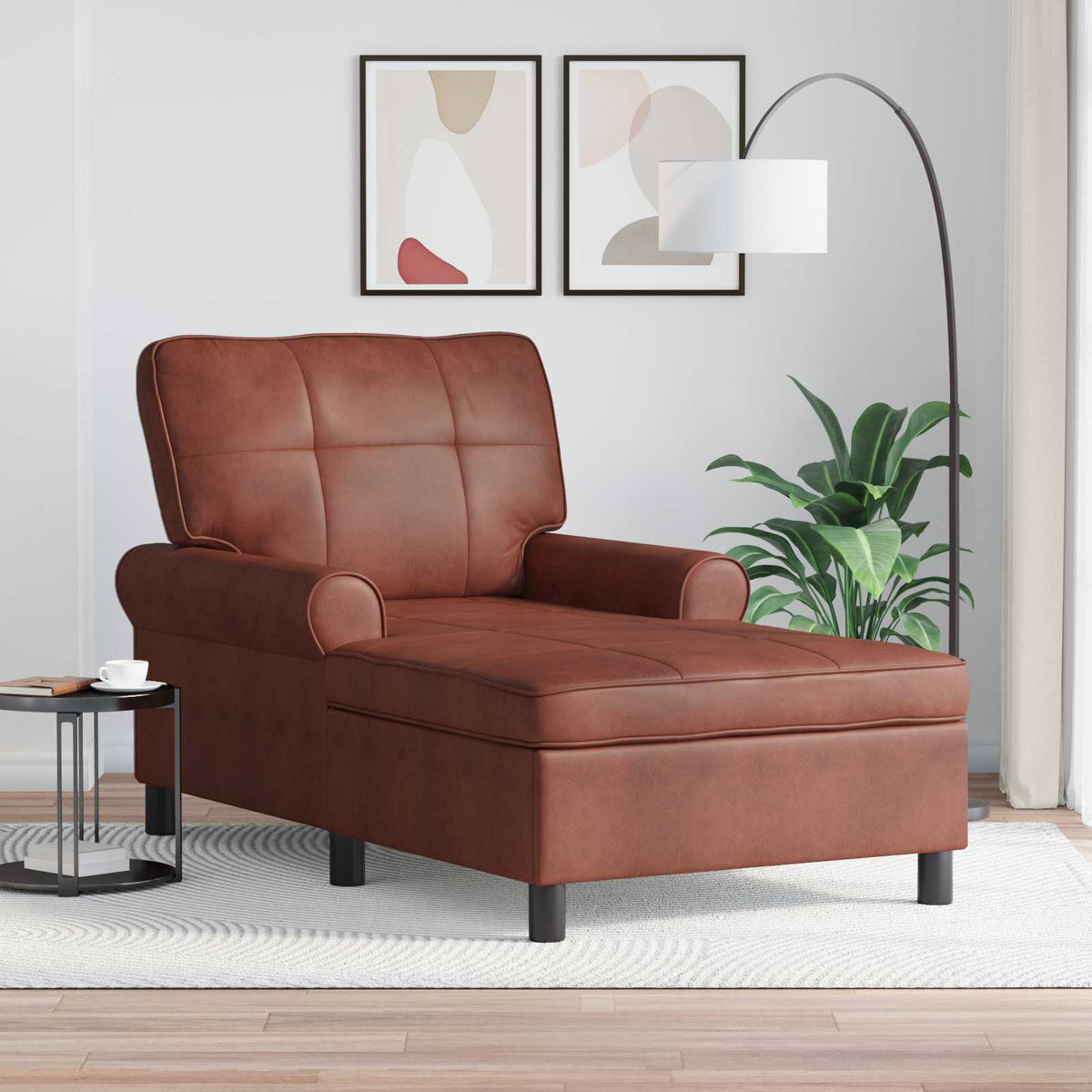 Chaise Lounge Umělá Kůže 91 X 157 X 91 Cm