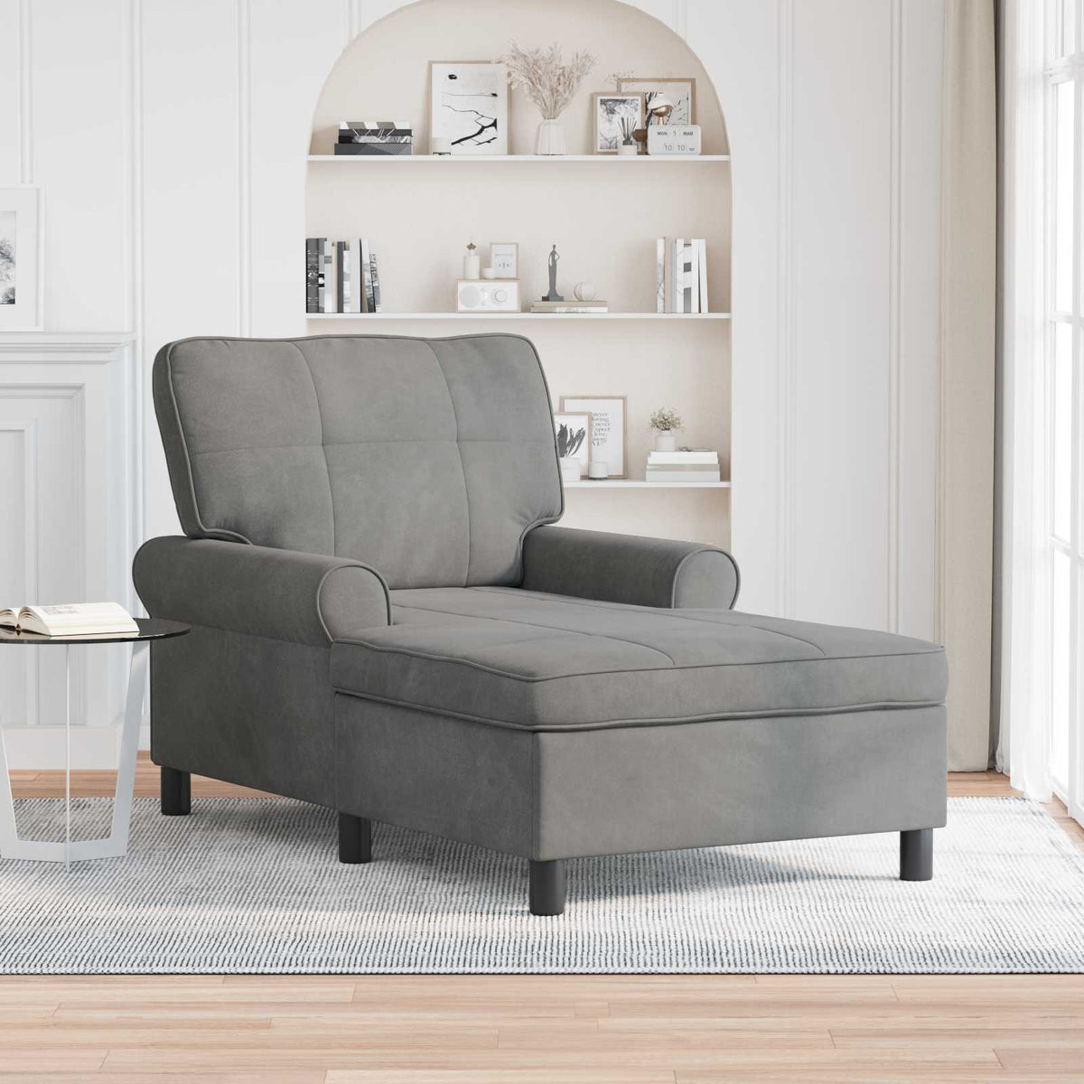 Chaise Lounge S Polštářem 91 X 157 X 91 Cm Samet