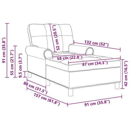 Chaise Lounge Textil 91 X 157 X 91 Cm