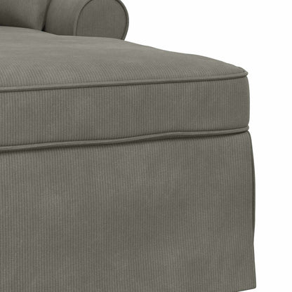 Lounge Chaise S Volánem 3 Ks Žebrovaná Látka