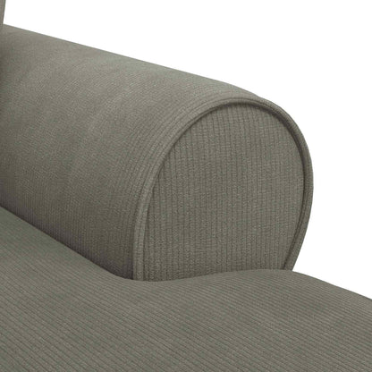 Lounge Chaise S Volánem 3 Ks Žebrovaná Látka