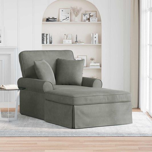 Lounge Chaise S Volánem 3 Ks Žebrovaná Látka