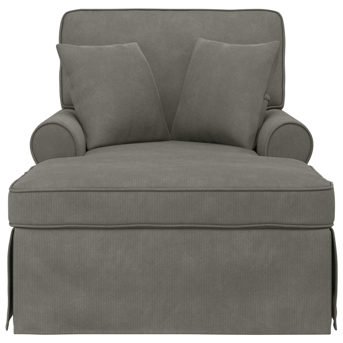 Lounge Chaise S Volánem 3 Ks Žebrovaná Látka