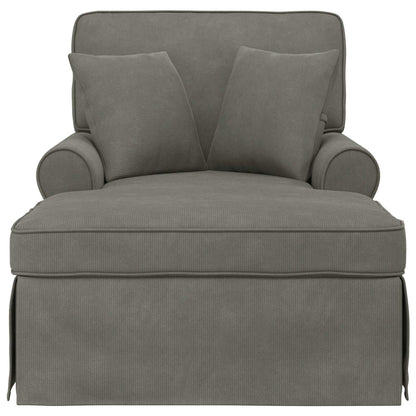Lounge Chaise S Volánem 3 Ks Žebrovaná Látka