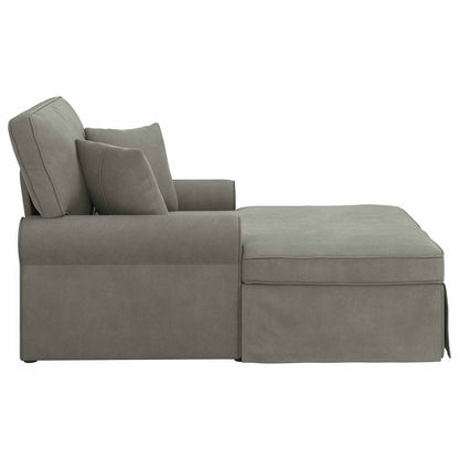 Lounge Chaise S Volánem 3 Ks Žebrovaná Látka
