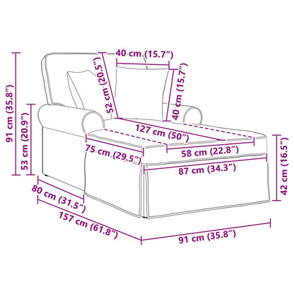 Lounge Chaise S Volánem 3 Ks Žebrovaná Látka