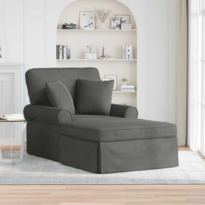 Lounge Chaise S Volánem 3 Ks Žebrovaná Látka