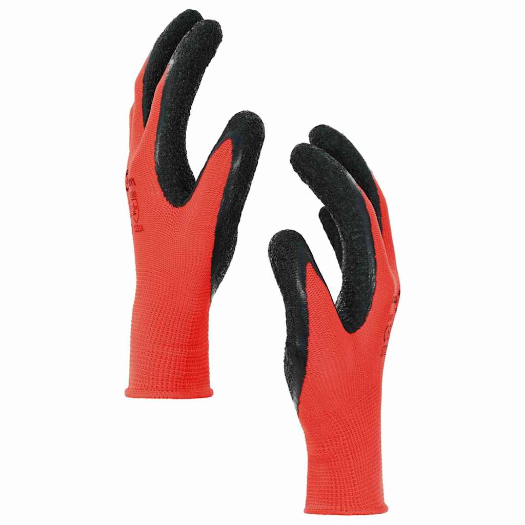 Pracovní Rukavice 12 Ks Červená A Černá 7 / S Potažení Latexem