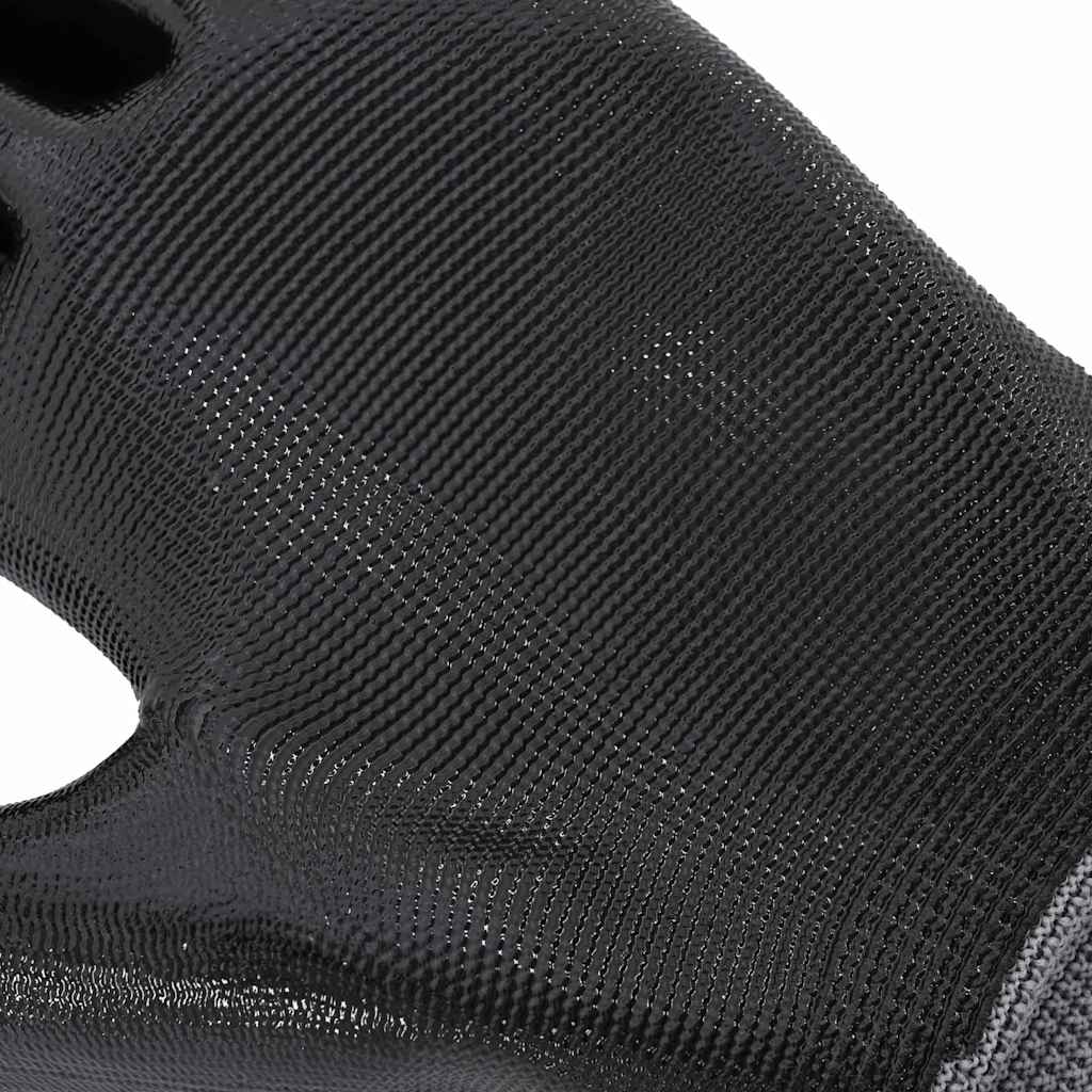 Pracovní Rukavice 12 Ks Šedá A Černá 7 / S Polyester