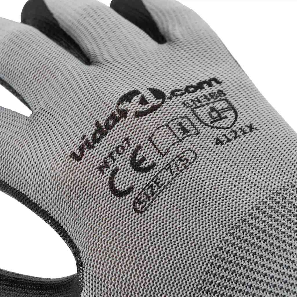 Pracovní Rukavice 12 Ks Šedá A Černá 7 / S Polyester