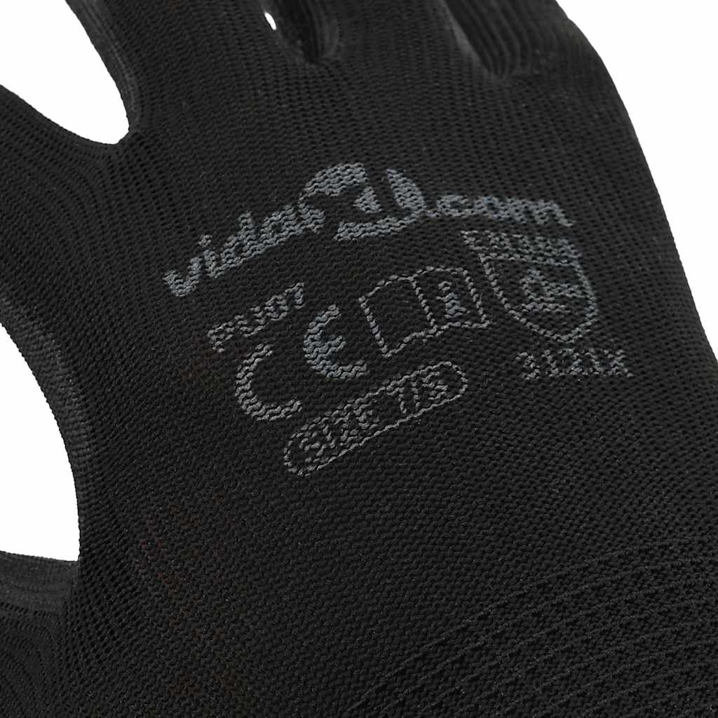 Pracovní Rukavice 12 Ks Černá 7 / S Polyester