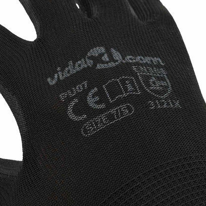 Pracovní Rukavice 12 Ks Černá 7 / S Polyester
