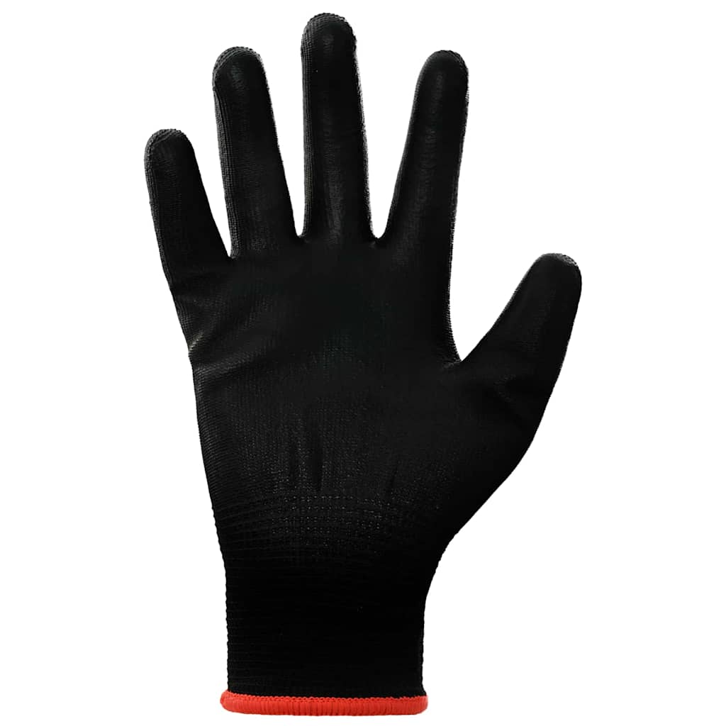 Pracovní Rukavice 12 Ks Černá 7 / S Polyester