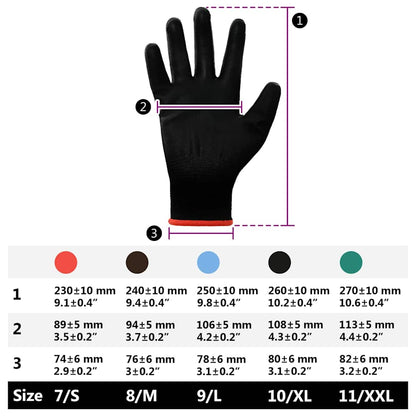 Pracovní Rukavice 12 Ks Černá 7 / S Polyester