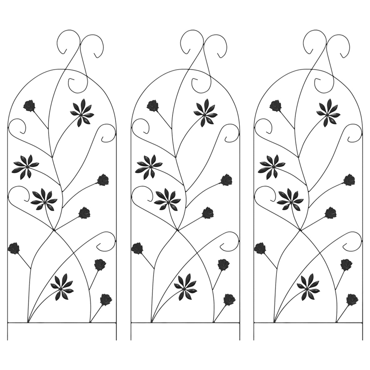 Zahradní Plot 3 Ks 112 X 39,5 Cm Ocel