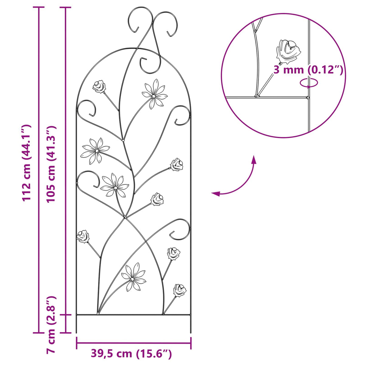 Zahradní Plot 3 Ks 112 X 39,5 Cm Ocel