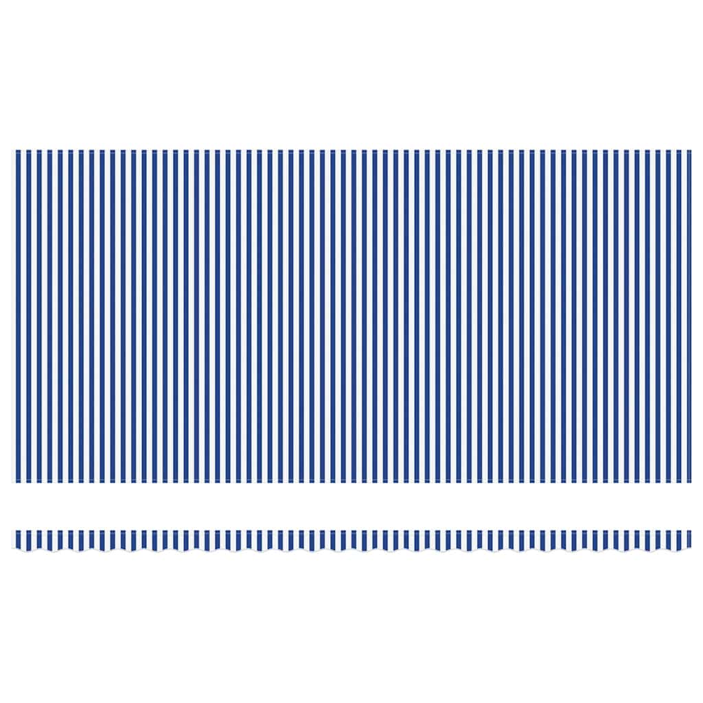 Stahovací Markýza Modrá A Bílá 600 × 300 Cm Polyester A Hliník