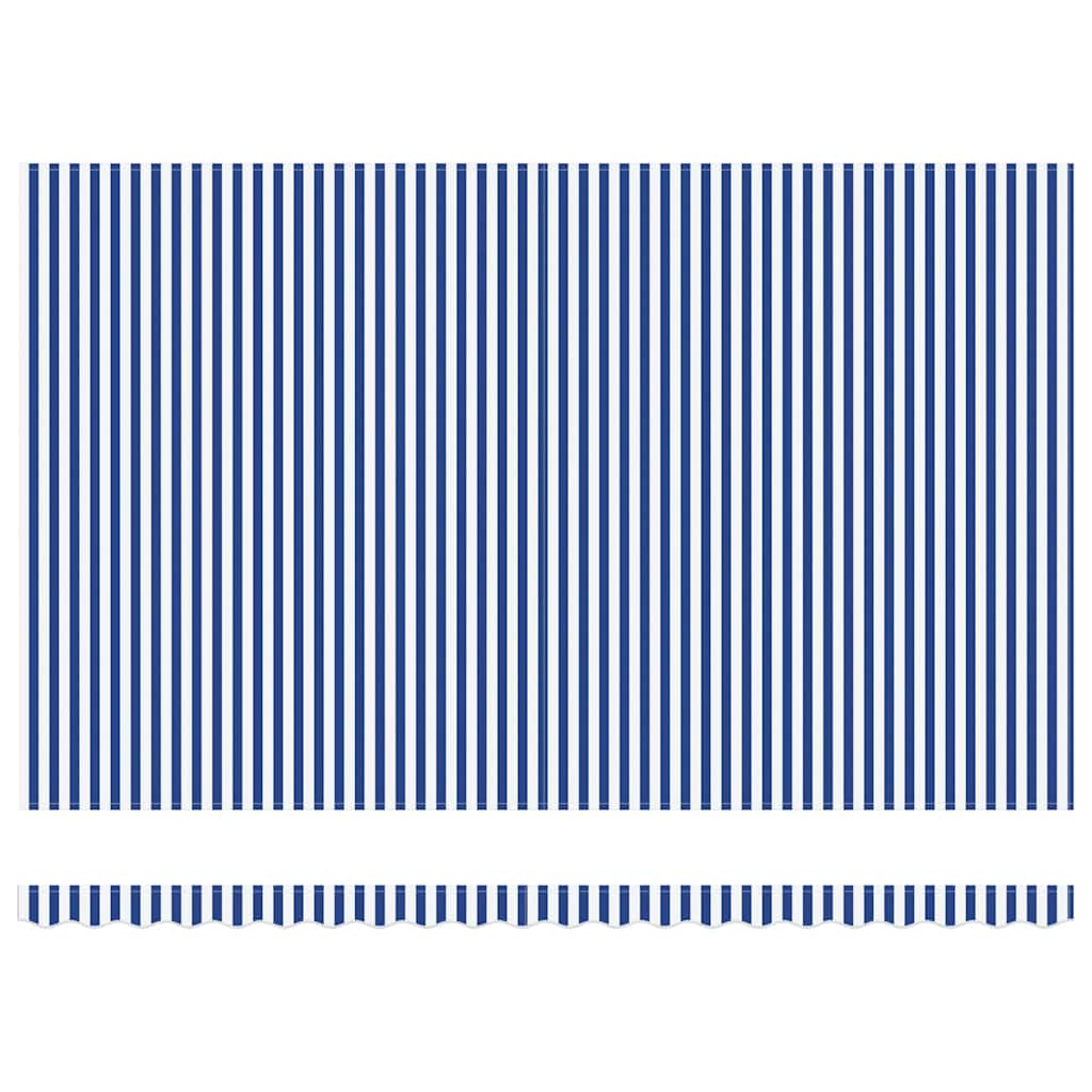 Stahovací Markýza Modrá A Bílá 500 × 300 Cm Polyester A Hliník