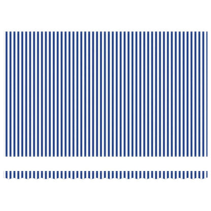 Stahovací Markýza Modrá A Bílá 500 × 300 Cm Polyester A Hliník