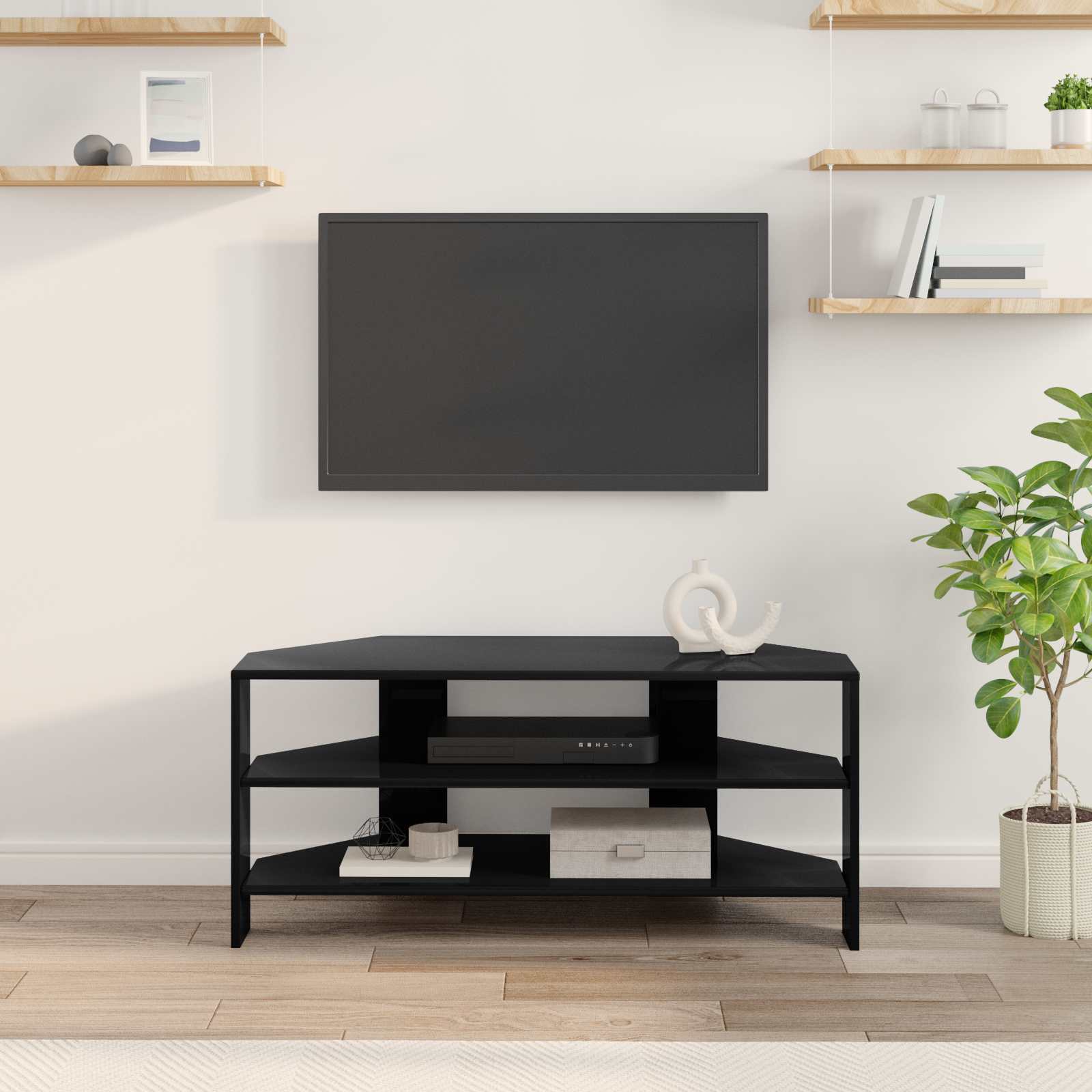 Rohováskříňnatv 102X40,5X45Cm Černá Kompozitní Dřevo