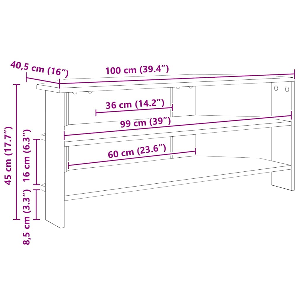Rohováskříňnatv 102X40,5X45Cm Sonoma Dub Kompozitní Dřevo
