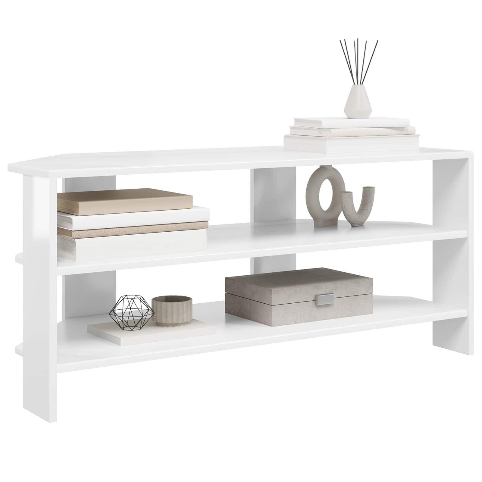 Rohováskříňnatv 102X40,5X45Cm Vysoce Lesklá Bílá