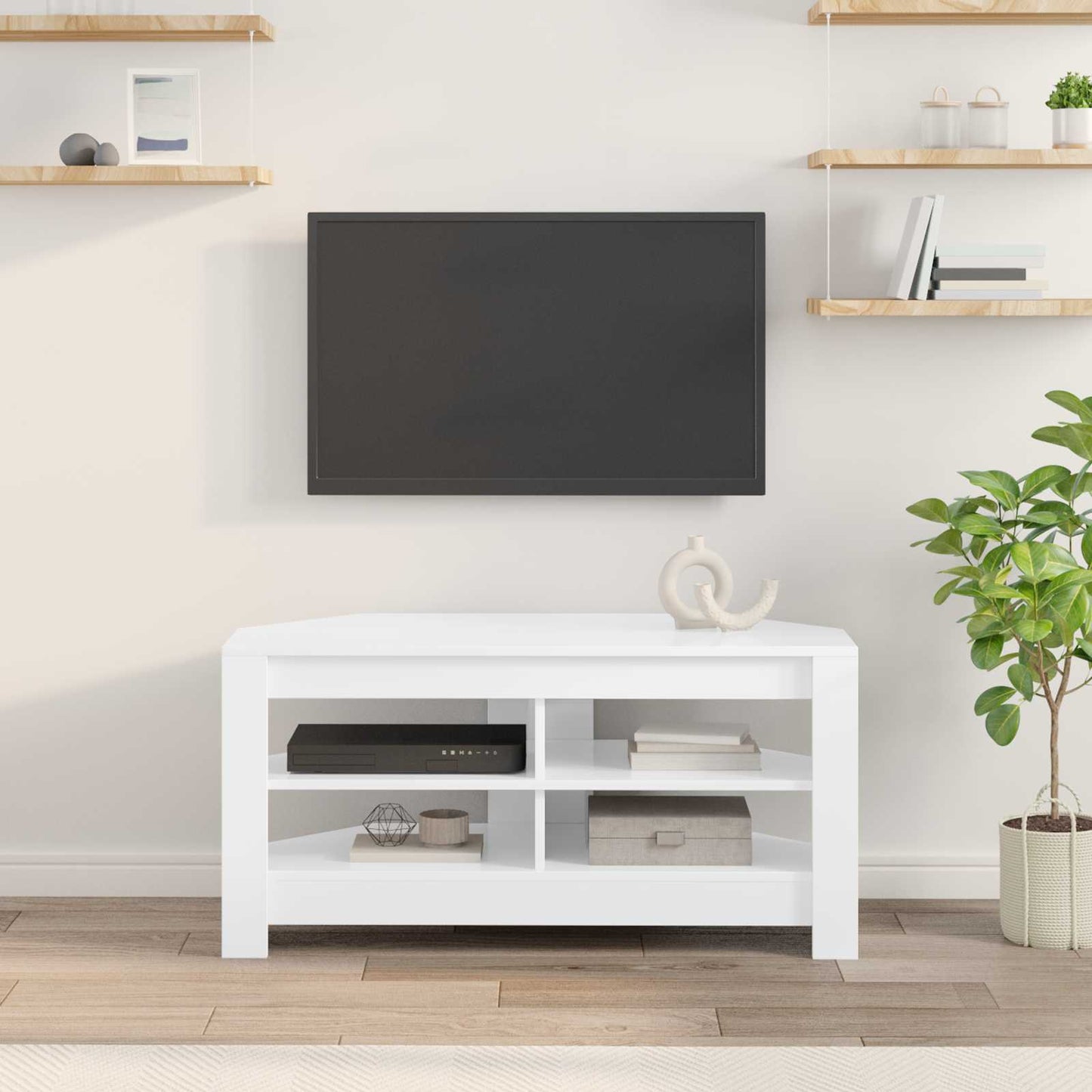 Rohováskříňnatv 102 X 40,5 X 45 Cm Bílá Kompozitní Dřevo