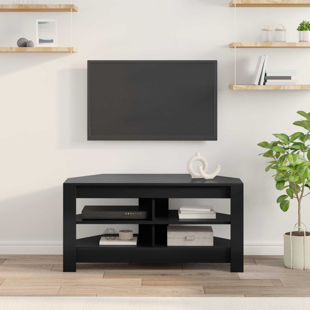 Rohováskříňnatv 102 X 40,5 X 45 Cm Černá Kompozitní Dřevo