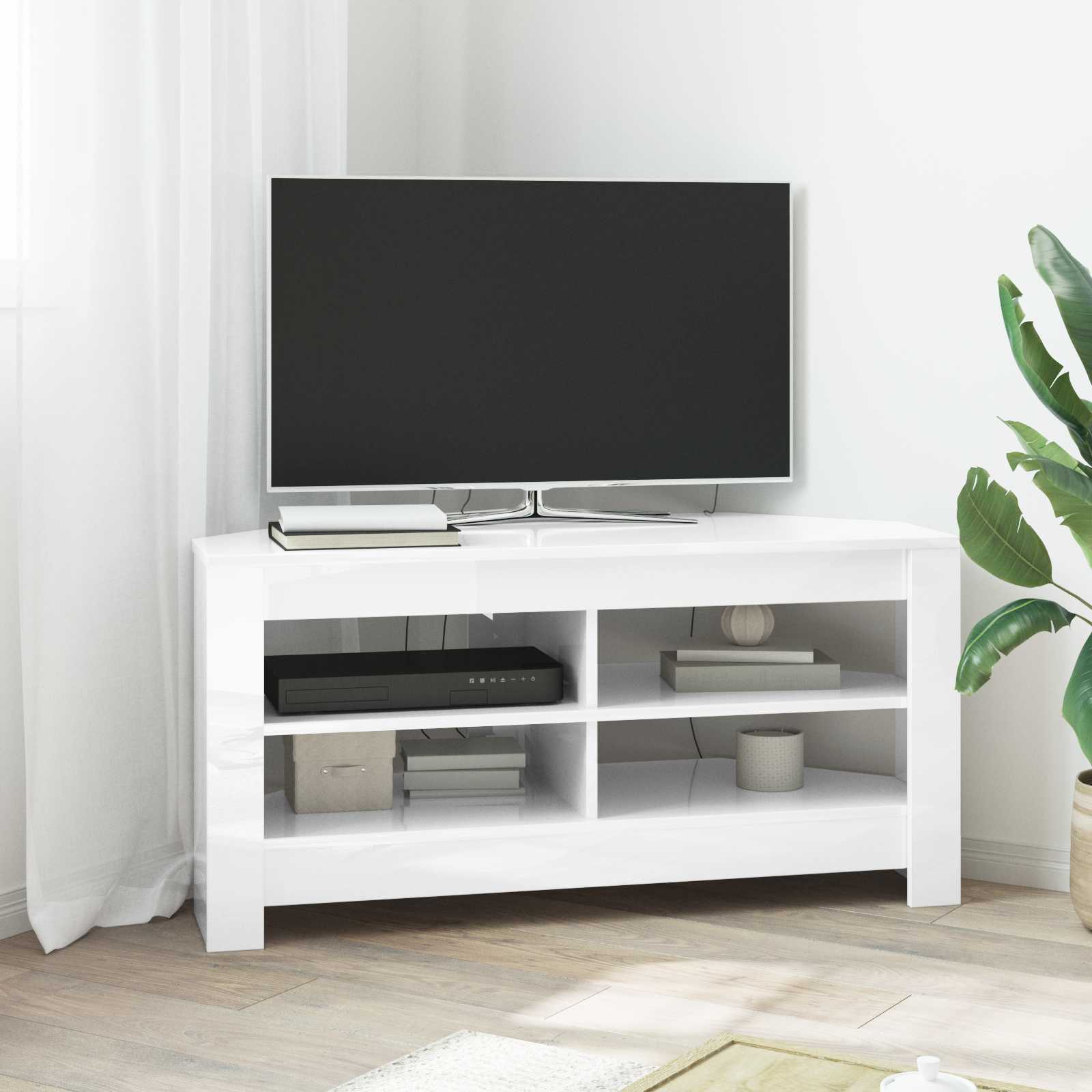 Rohováskříňnatv 102 X 40,5 X 45 Cm Vysoce Lesklá Bílá