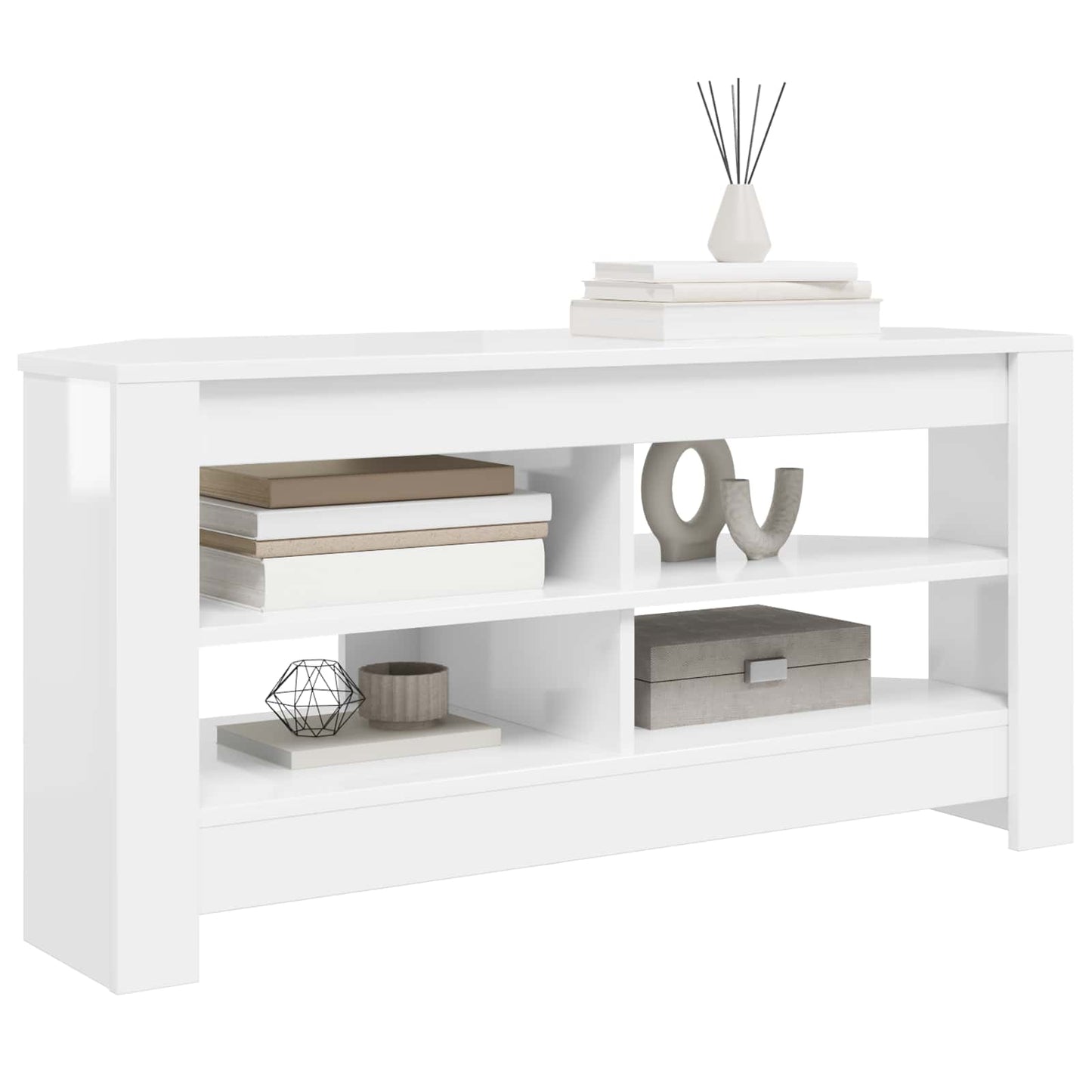 Rohováskříňnatv 102 X 40,5 X 45 Cm Vysoce Lesklá Bílá
