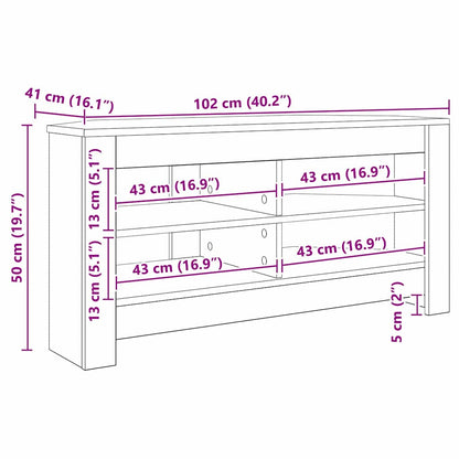 Rohováskříňnatv 102 X 40,5 X 45 Cm Šedá Sonoma Kompozitní Dřevo
