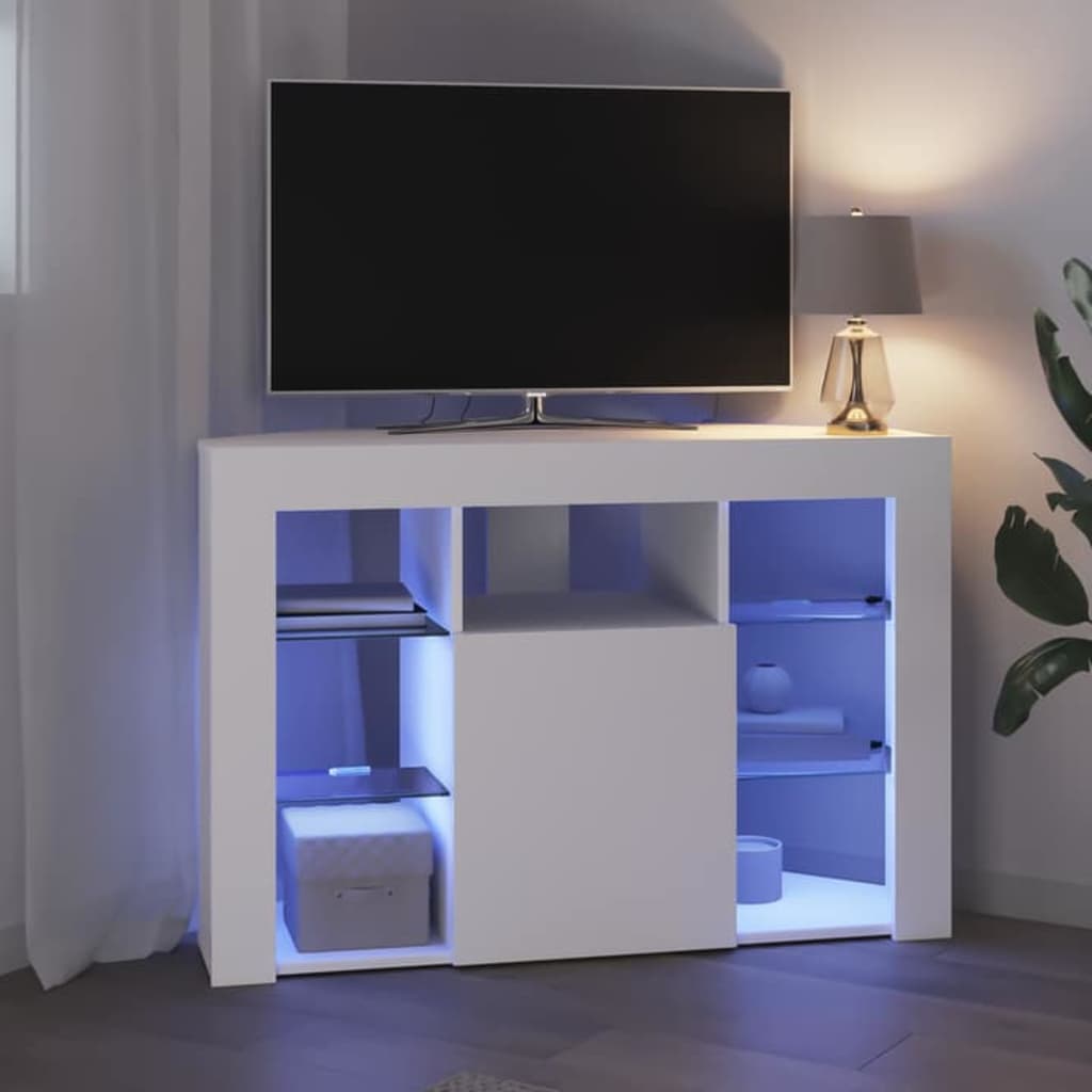 Rohový Led Tv Stojan 100X40X68Cm Bílá Kompozitní Dřevo