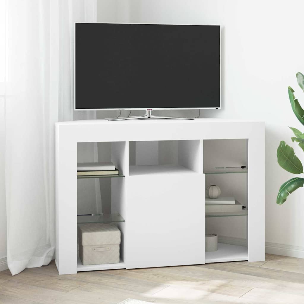 Rohový Led Tv Stojan 100X40X68Cm Bílá Kompozitní Dřevo