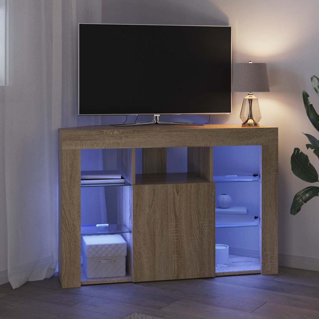 Rohový Led Tv Stojan 100X40X68Cm Sonoma Dub Kompozitní Dřevo