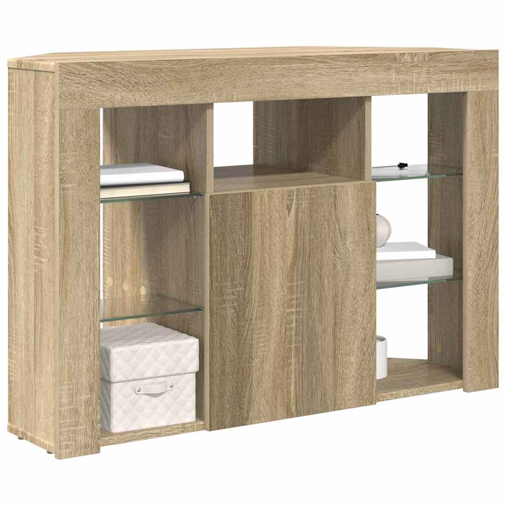 Rohový Led Tv Stojan 100X40X68Cm Sonoma Dub Kompozitní Dřevo
