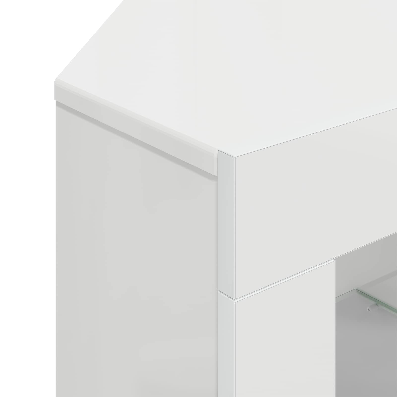 Rohový Led Tv Stojan 100X40X68Cm Vysoce Lesklá Bílá