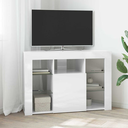 Rohový Led Tv Stojan 100X40X68Cm Vysoce Lesklá Bílá