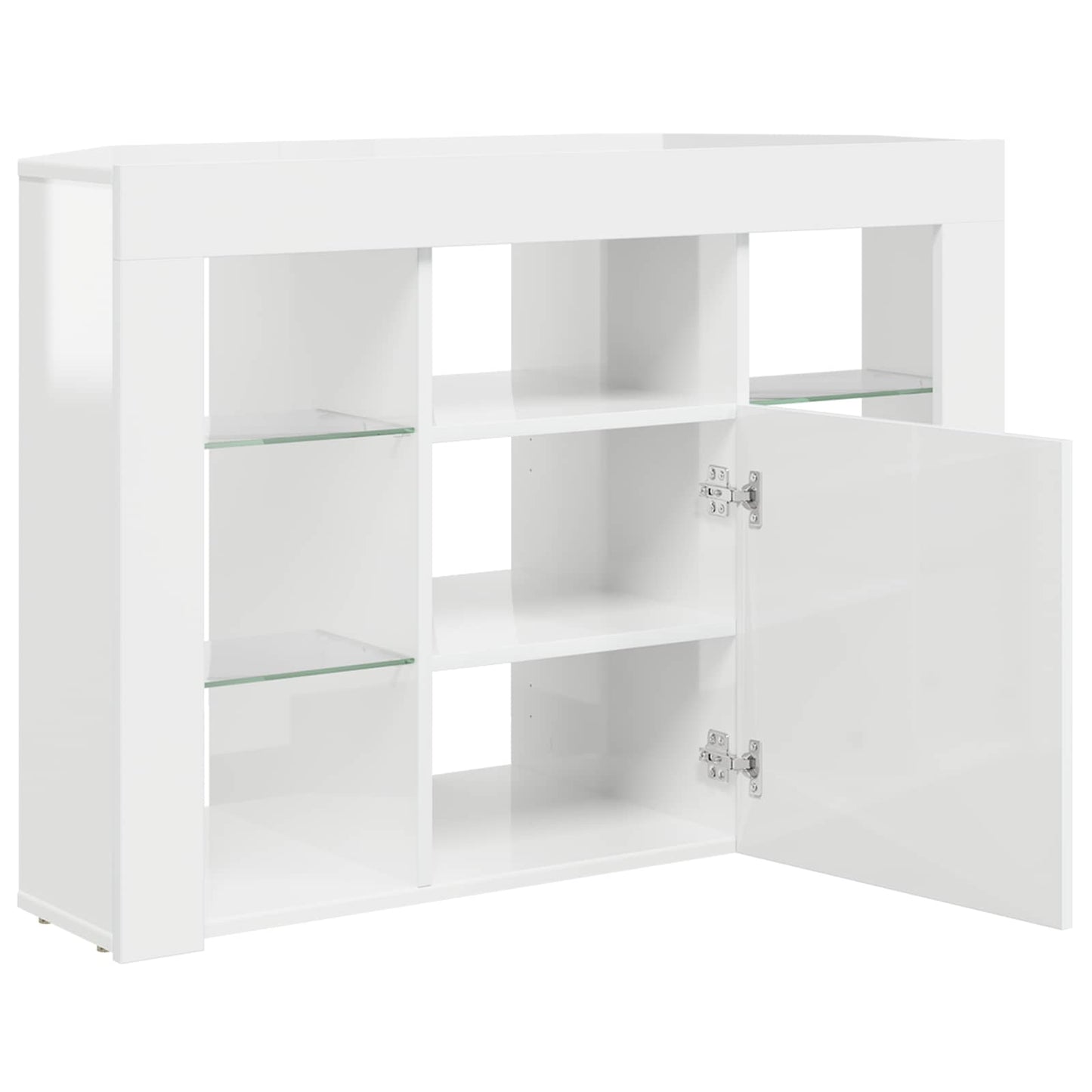 Rohový Led Tv Stojan 100X40X68Cm Vysoce Lesklá Bílá