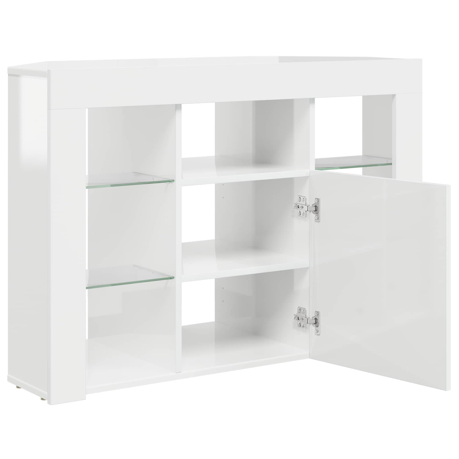Rohový Led Tv Stojan 100X40X68Cm Vysoce Lesklá Bílá