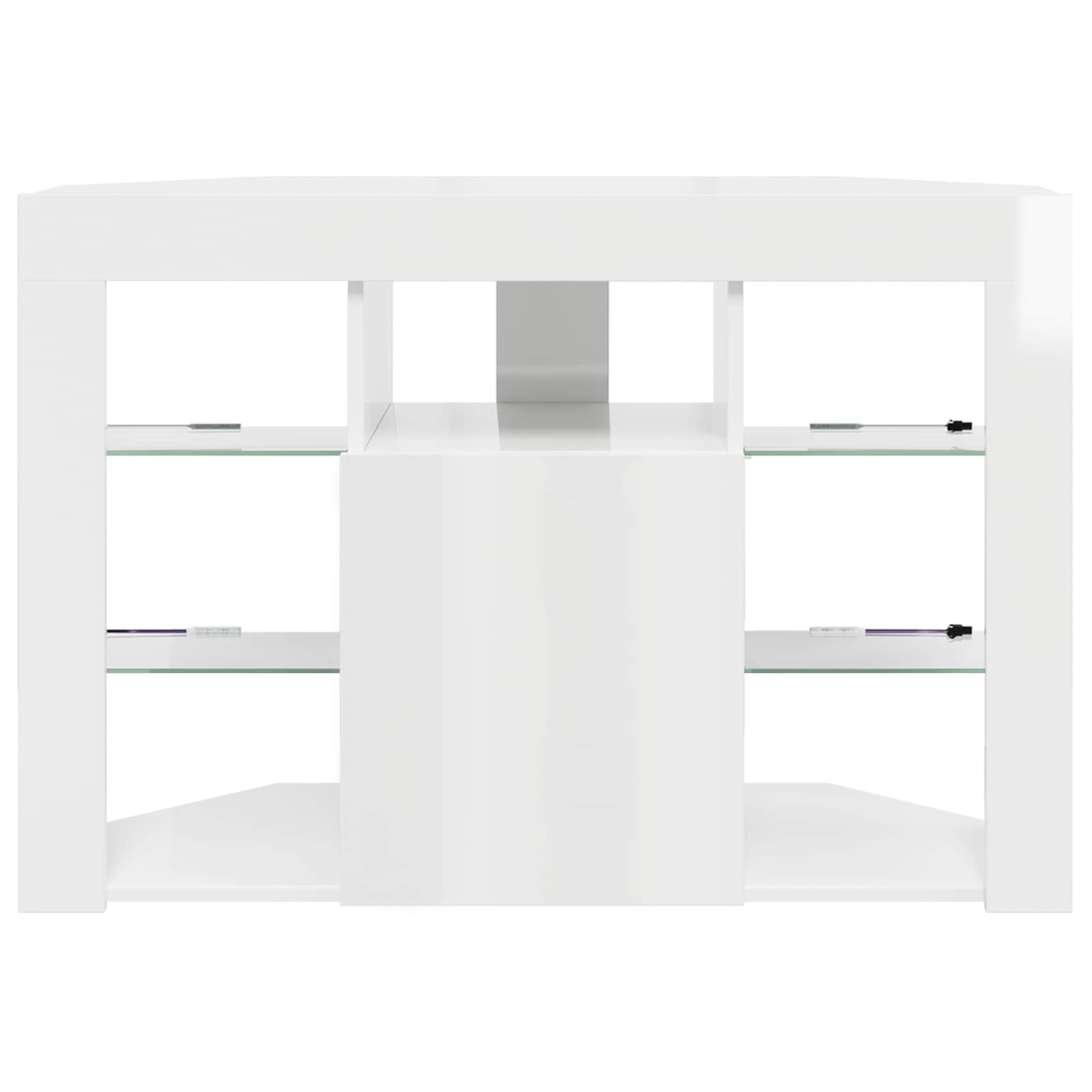 Rohový Led Tv Stojan 100X40X68Cm Vysoce Lesklá Bílá