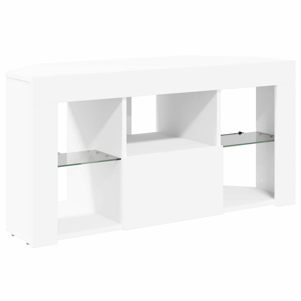Rohový Led Tv Stojan 100 X 40 X 50 Cm Bílá Kompozitní Dřevo